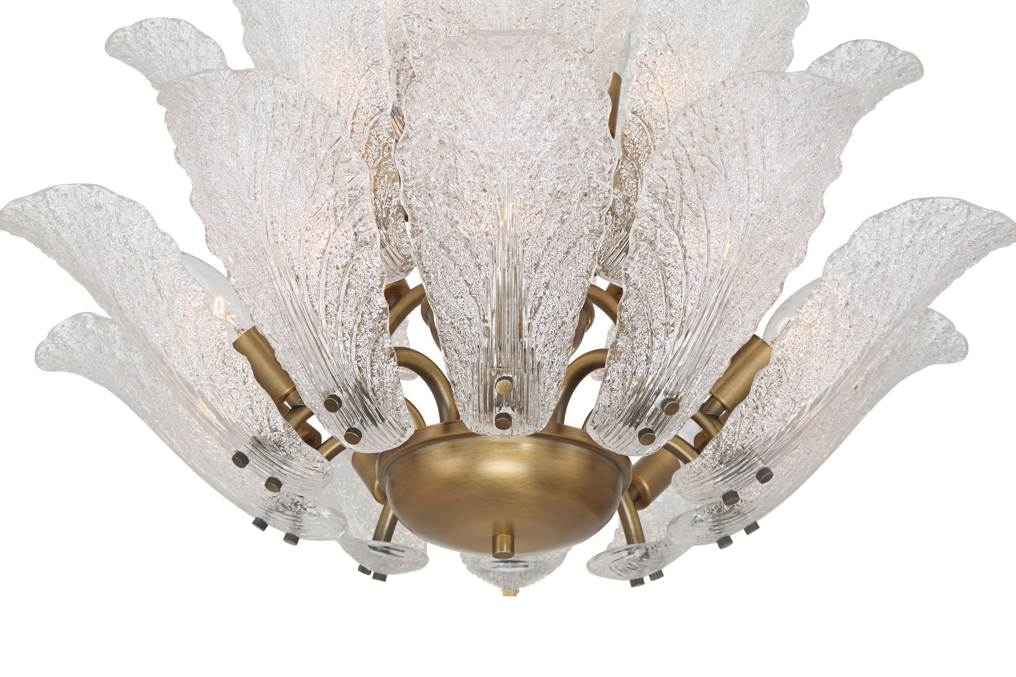 Image 4 Possini Euro Brassica 25"W Brass Cabbage Glass 22-Light Pendant Light more views