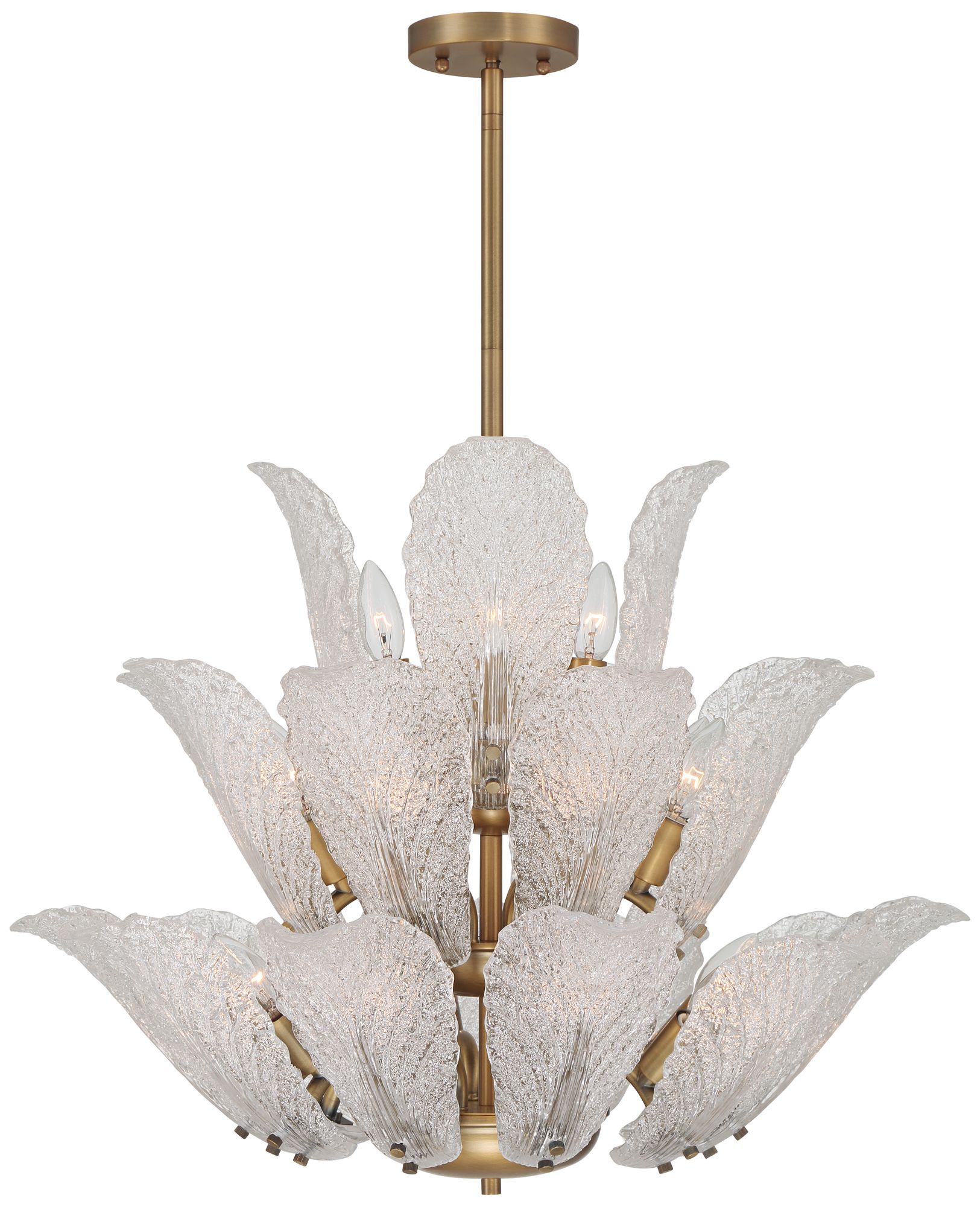 Image 6 Possini Euro Brassica 25"W Brass Cabbage Glass 22-Light Pendant Light more views