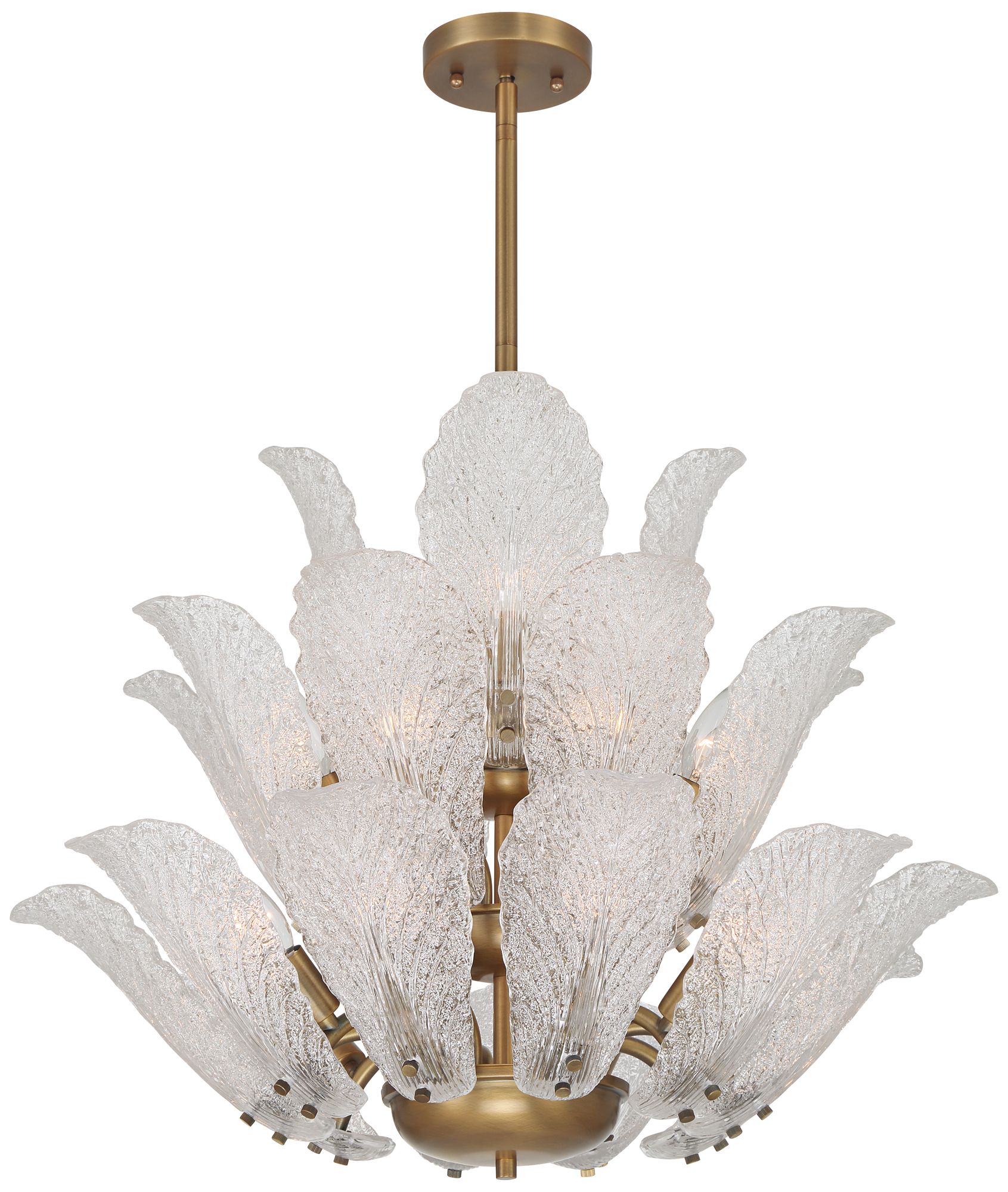 Image 7 Possini Euro Brassica 25"W Brass Cabbage Glass 22-Light Pendant Light more views