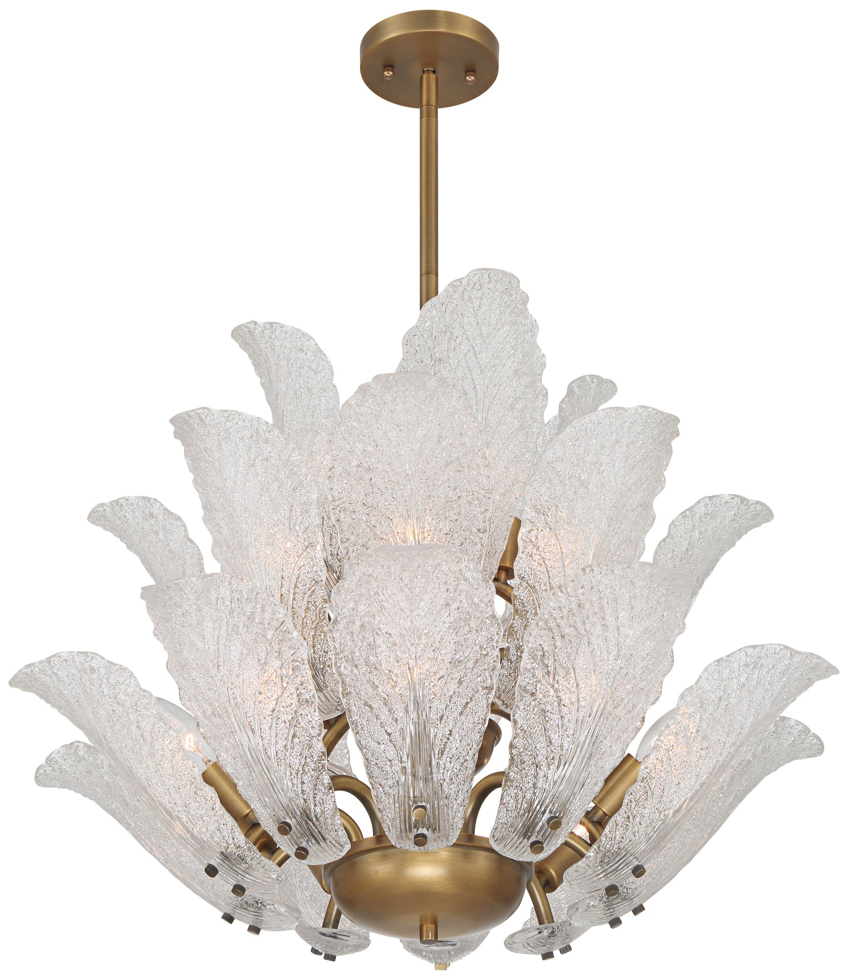 Possini Euro Brassica 25"W Brass Cabbage Glass 22-Light Pendant Light