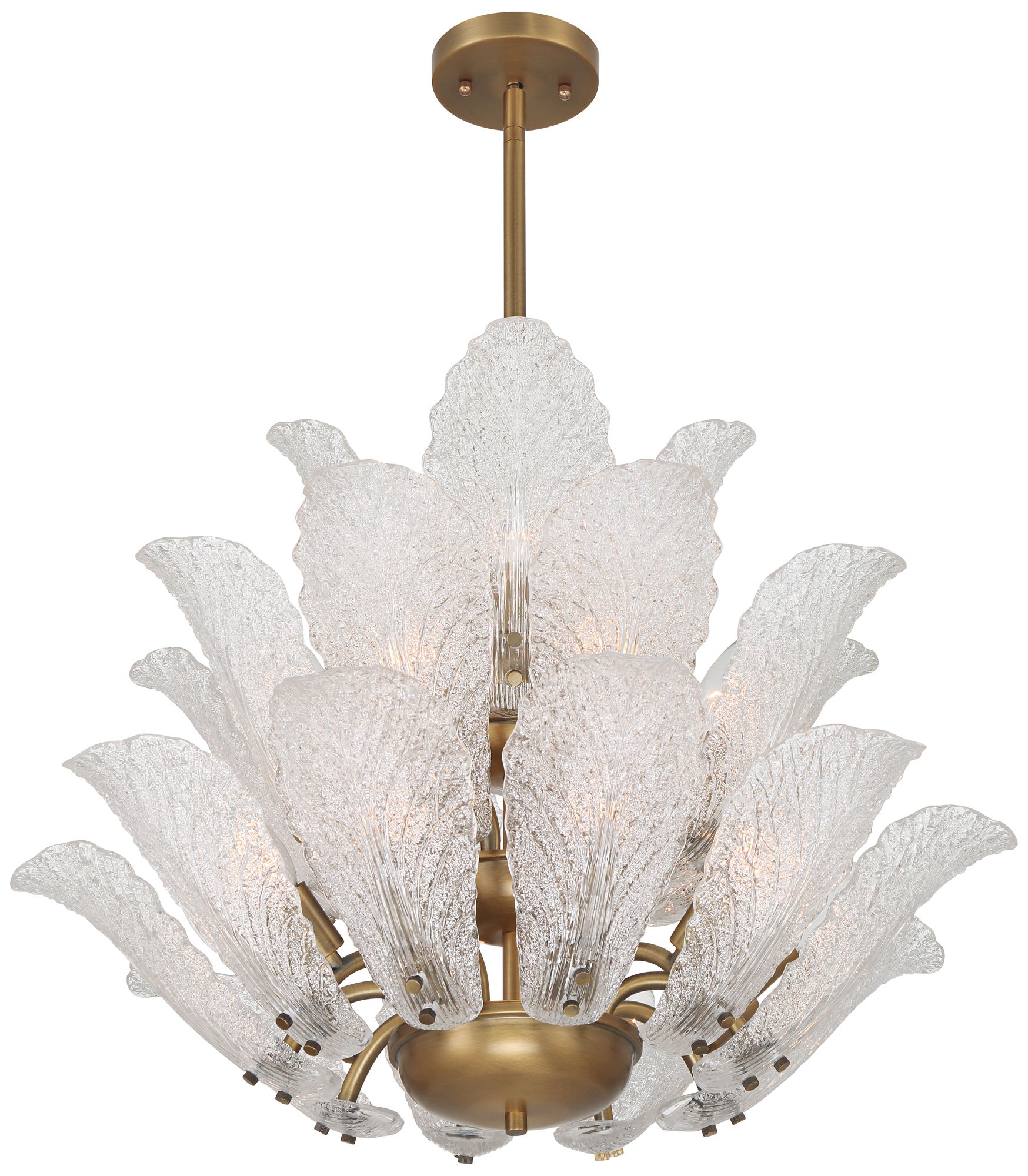 Possini Euro Brassica 25"W Brass Cabbage Glass 22-Light Pendant Light