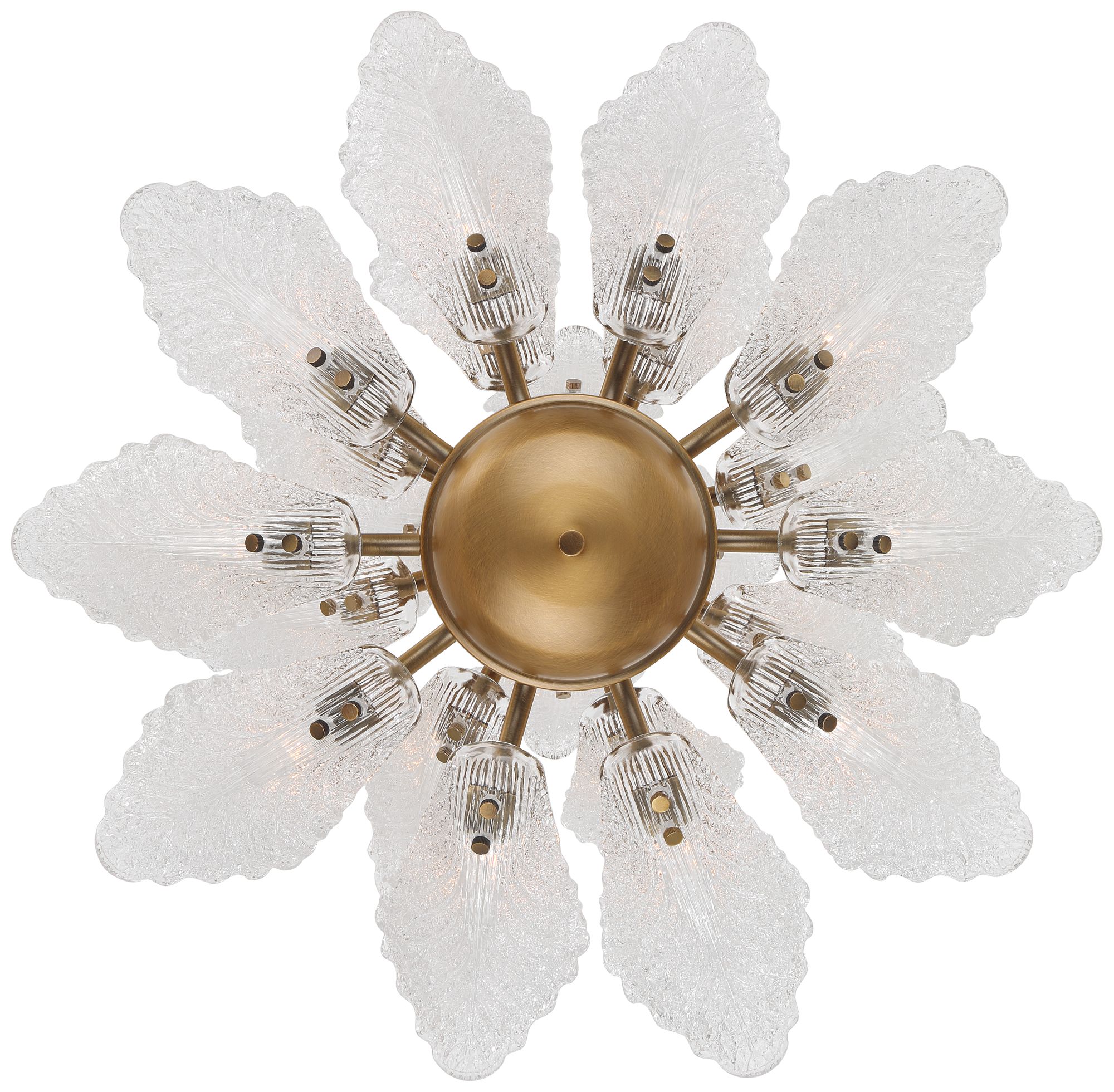 Possini Euro Brassica 25"W Brass Cabbage Glass 22-Light Pendant Light
