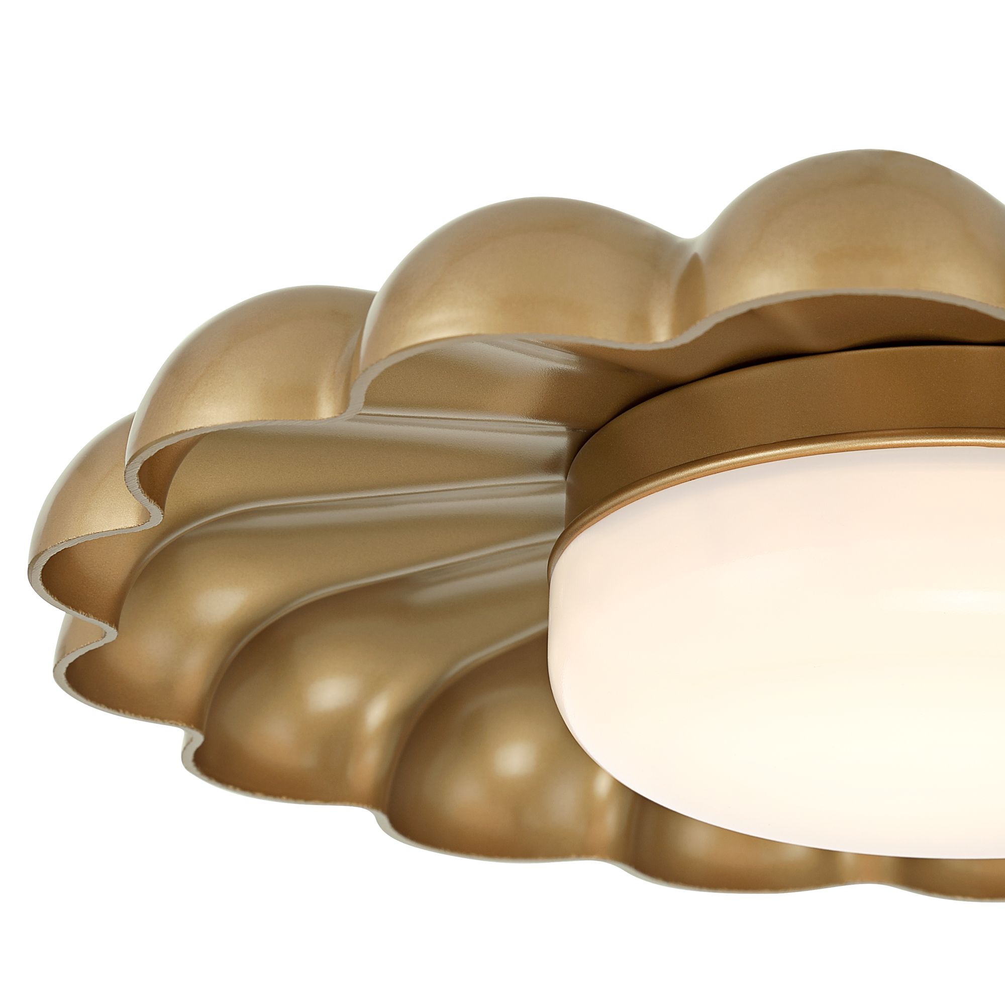Image 3 Possini Euro Braum 14" Wide Brass LED Flower Petal Ceiling Light more views