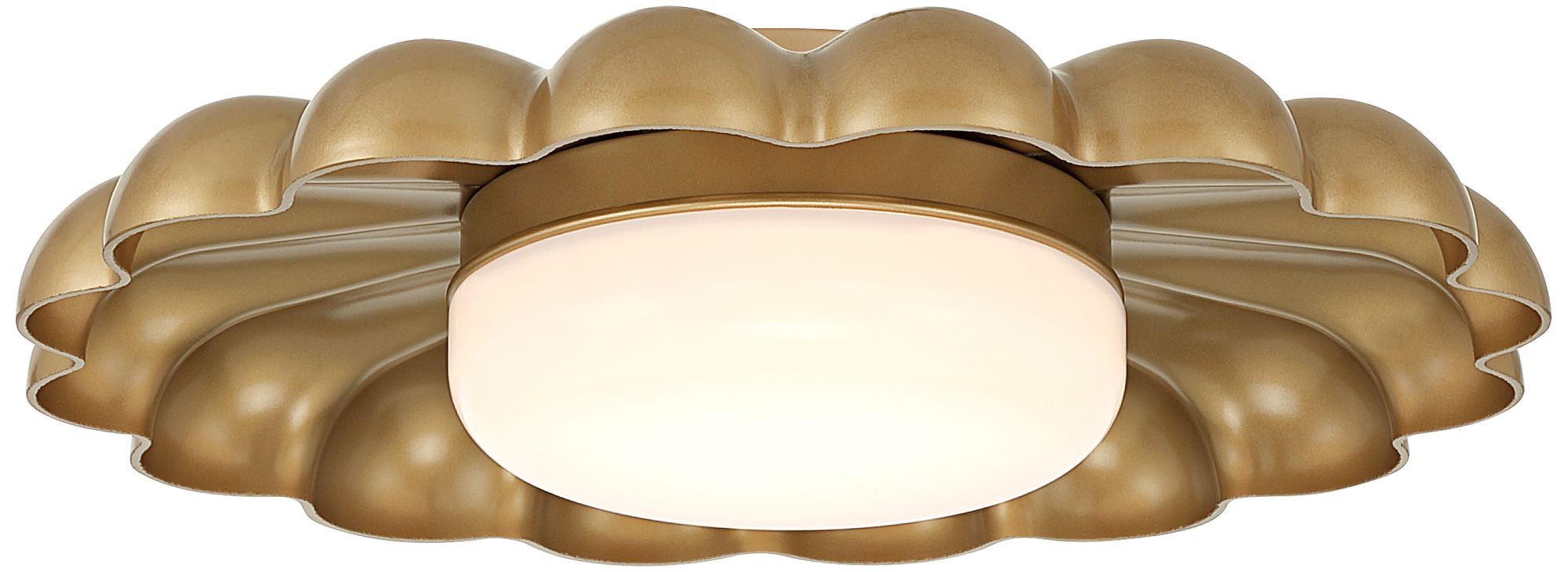 Image 6 Possini Euro Braum 14" Wide Brass LED Flower Petal Ceiling Light more views
