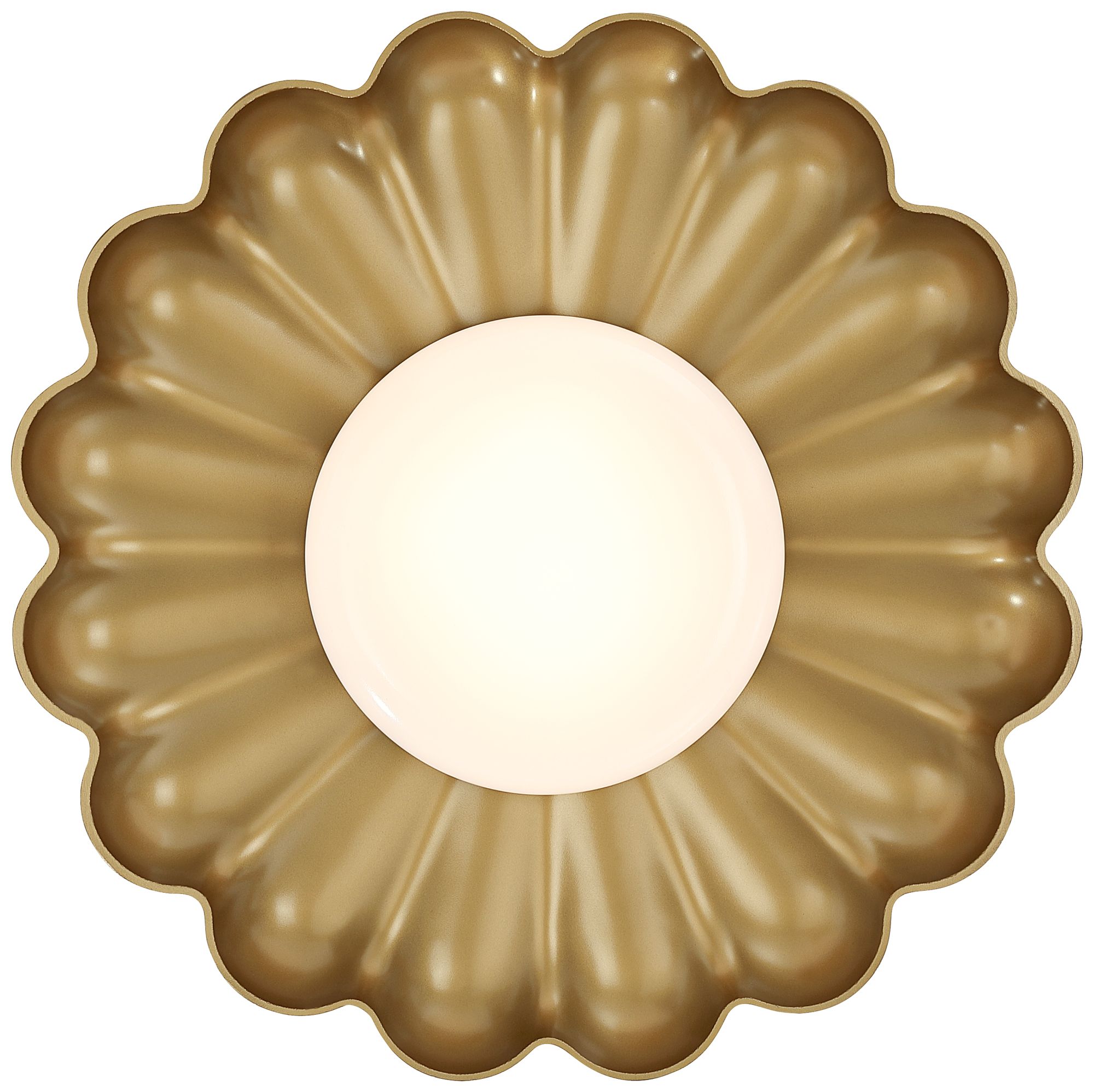 Possini Euro Braum 14" Wide Brass LED Flower Petal Ceiling Light
