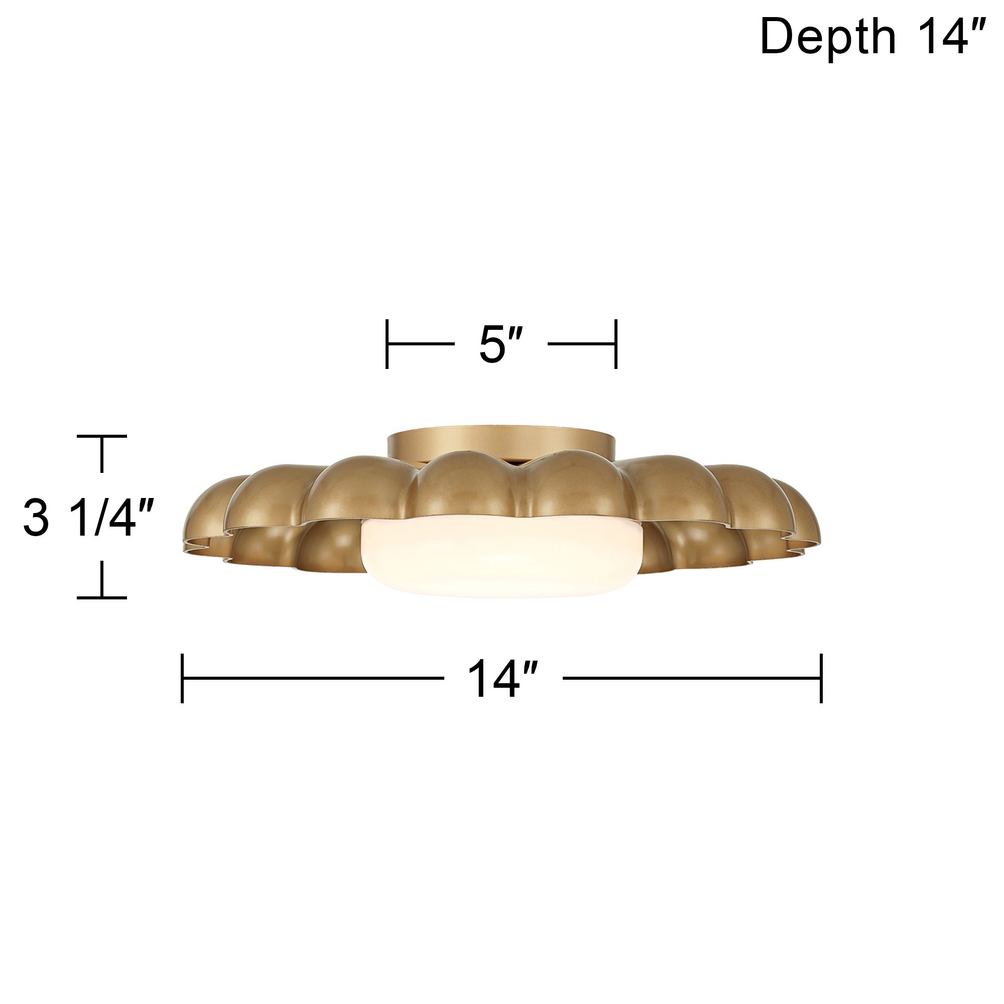 Possini Euro Braum 14" Wide Brass LED Flower Petal Ceiling Light