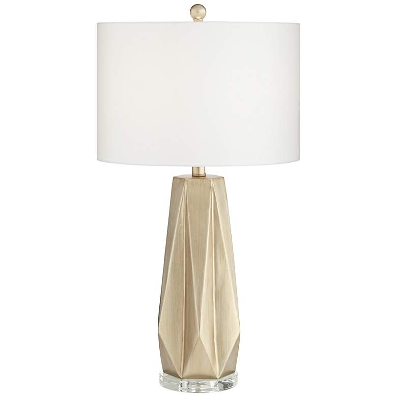 Image 2 Possini Euro Bravo 28 inch Modern Champagne Gold Geometric Table Lamp