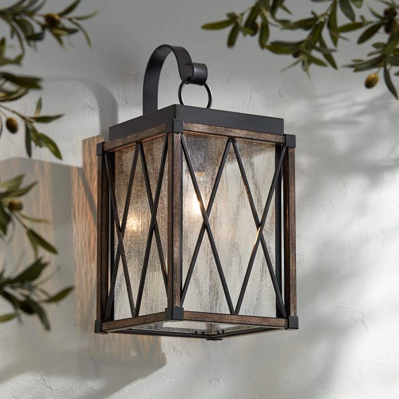 Image 1 Possini Euro Brawley 20 1/2 inchH Lantern Outdoor Wall Light