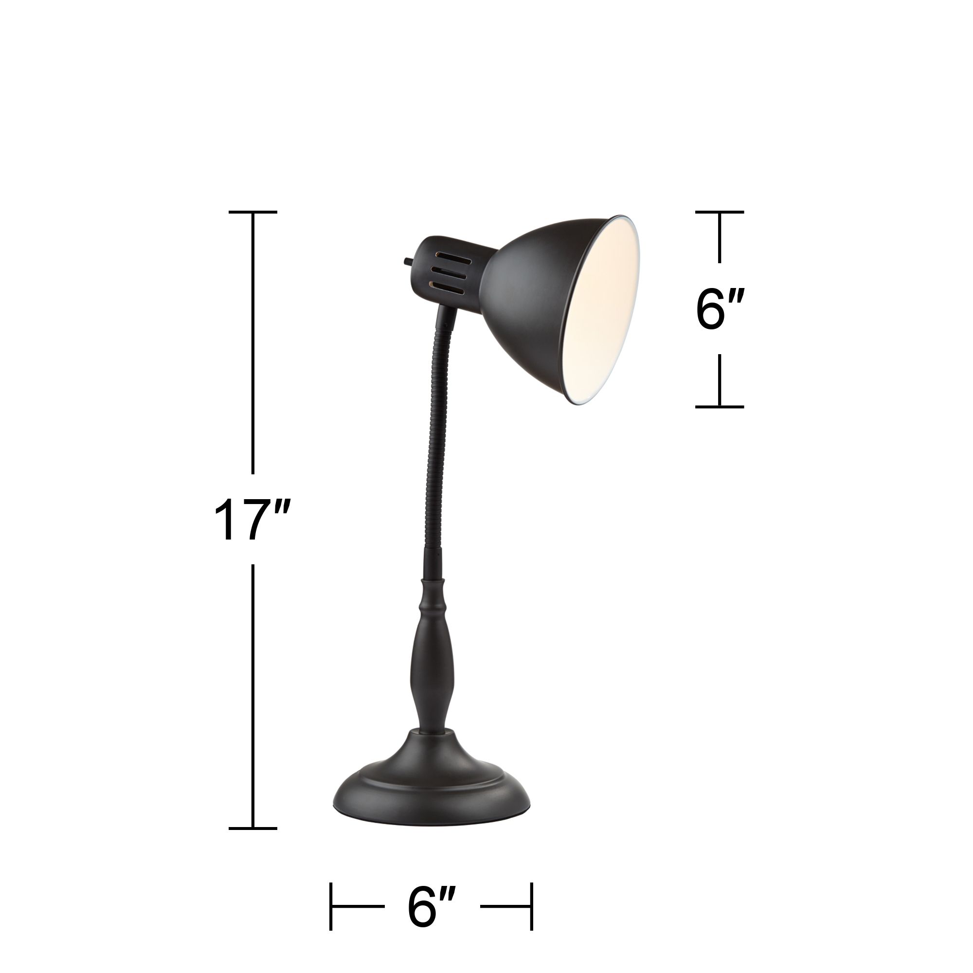 Possini Euro Breck 17" Dark Bronze Gooseneck Arm Desk Lamps Set of 2