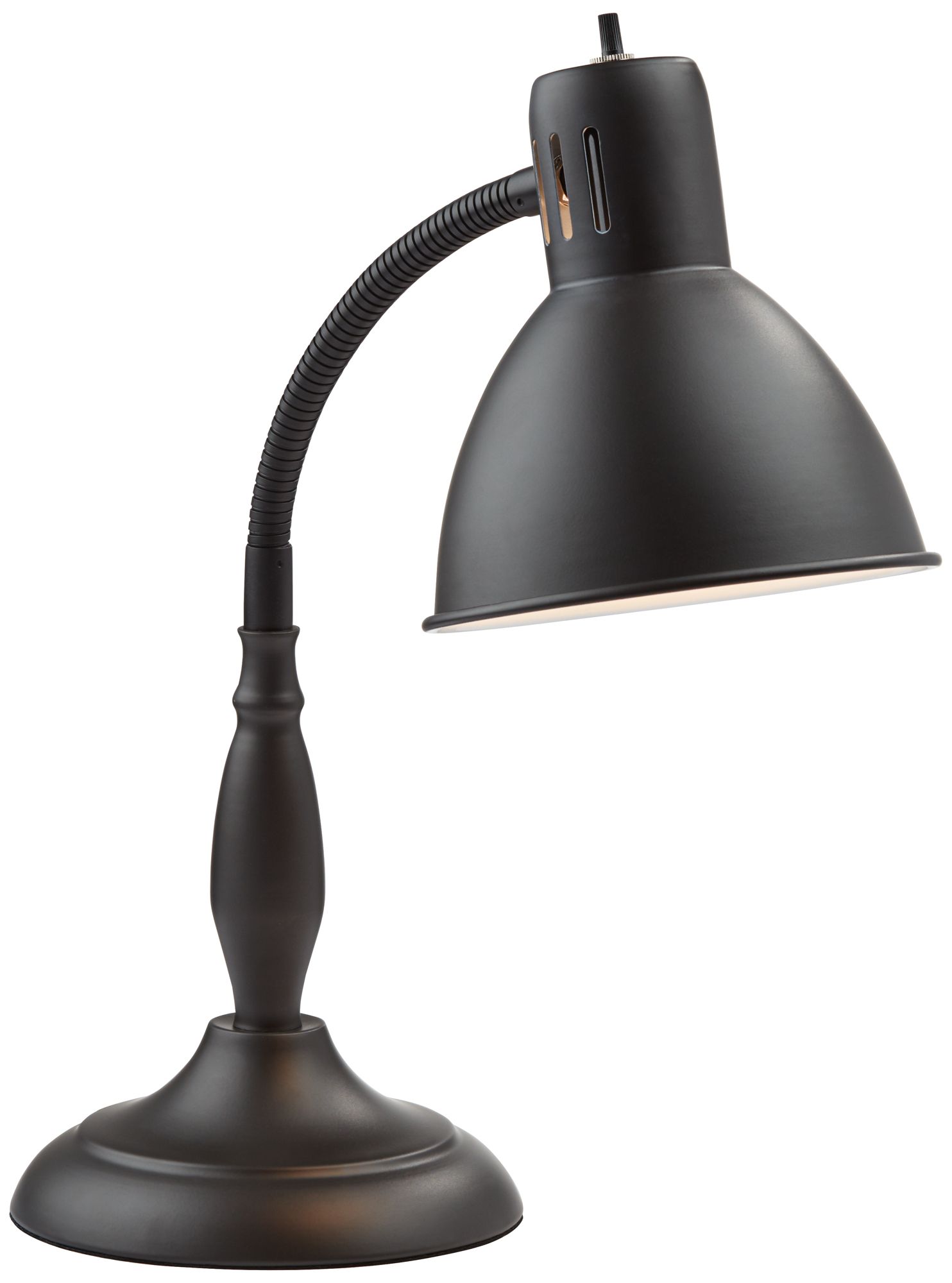 Image 5 Possini Euro Breck 17" Traditional Bronze Flex Arm Gooseneck Desk Lamp more views