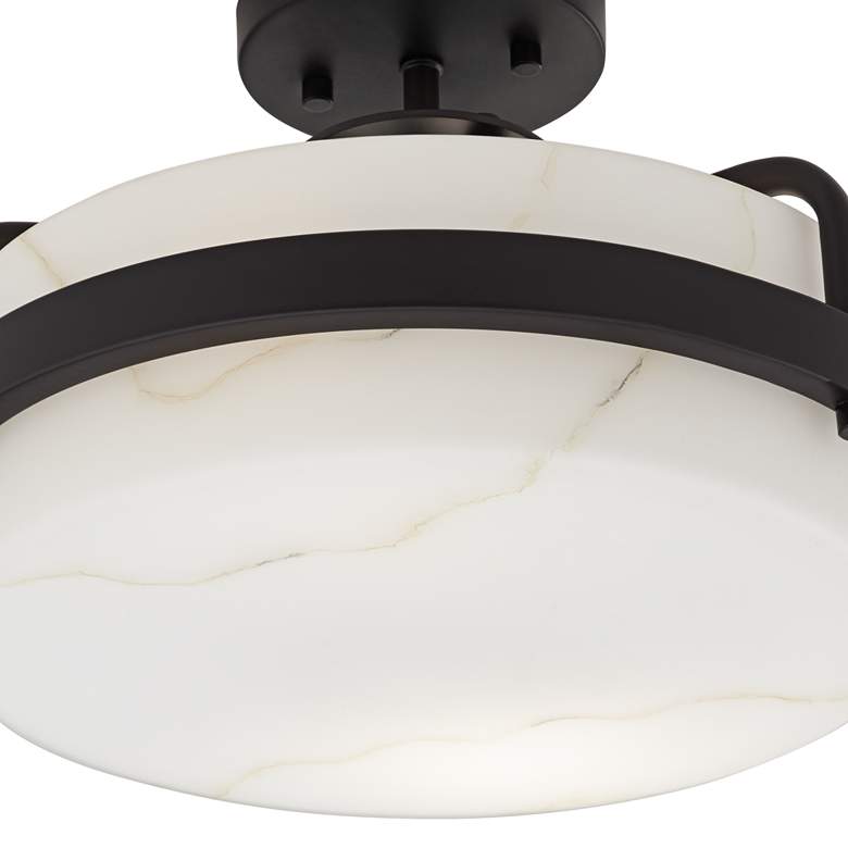 Image 3 Possini Euro Bregman 13"W Black Ceiling Light w/ Stone Glass more views
