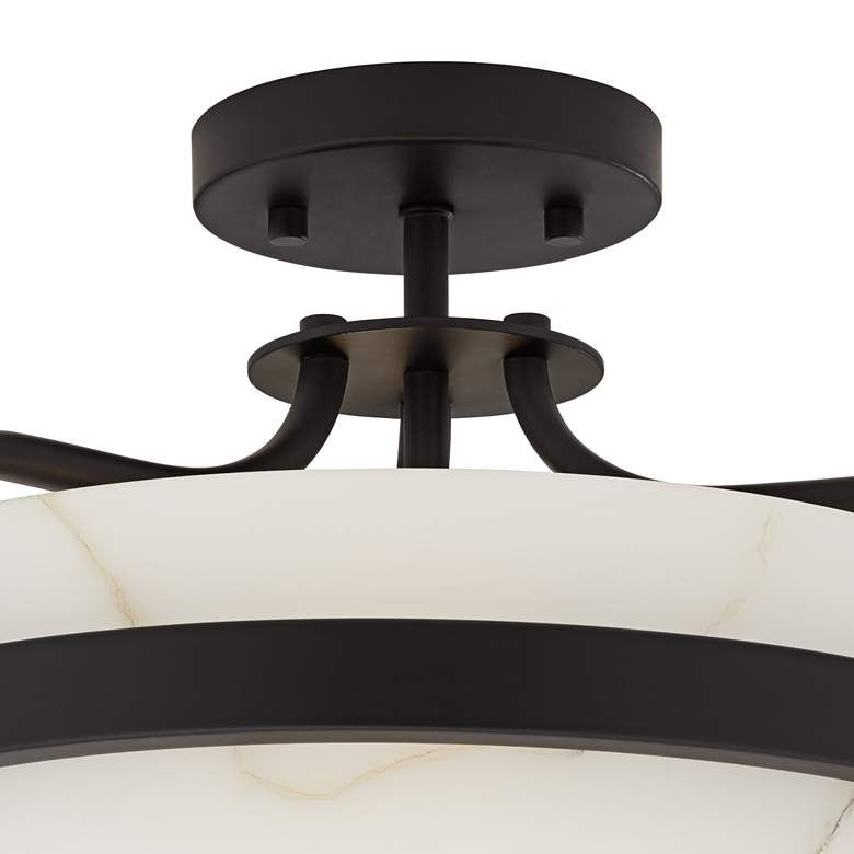 Image 4 Possini Euro Bregman 13"W Black Ceiling Light w/ Stone Glass more views