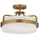 Possini Euro Bregman 13"W Brass Ceiling Light w/ Stone Glass