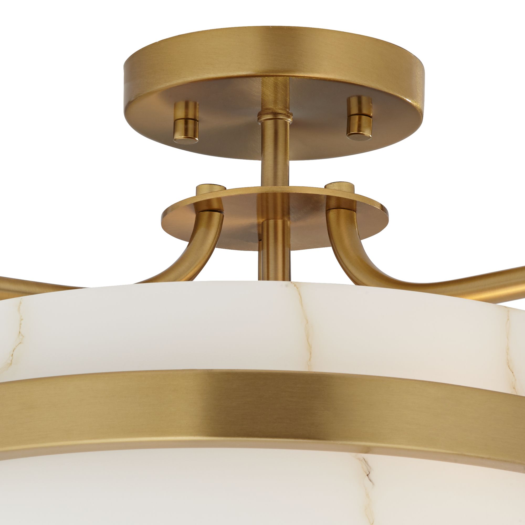 Image 4 Possini Euro Bregman 13"W Brass Ceiling Light w/ Stone Glass more views
