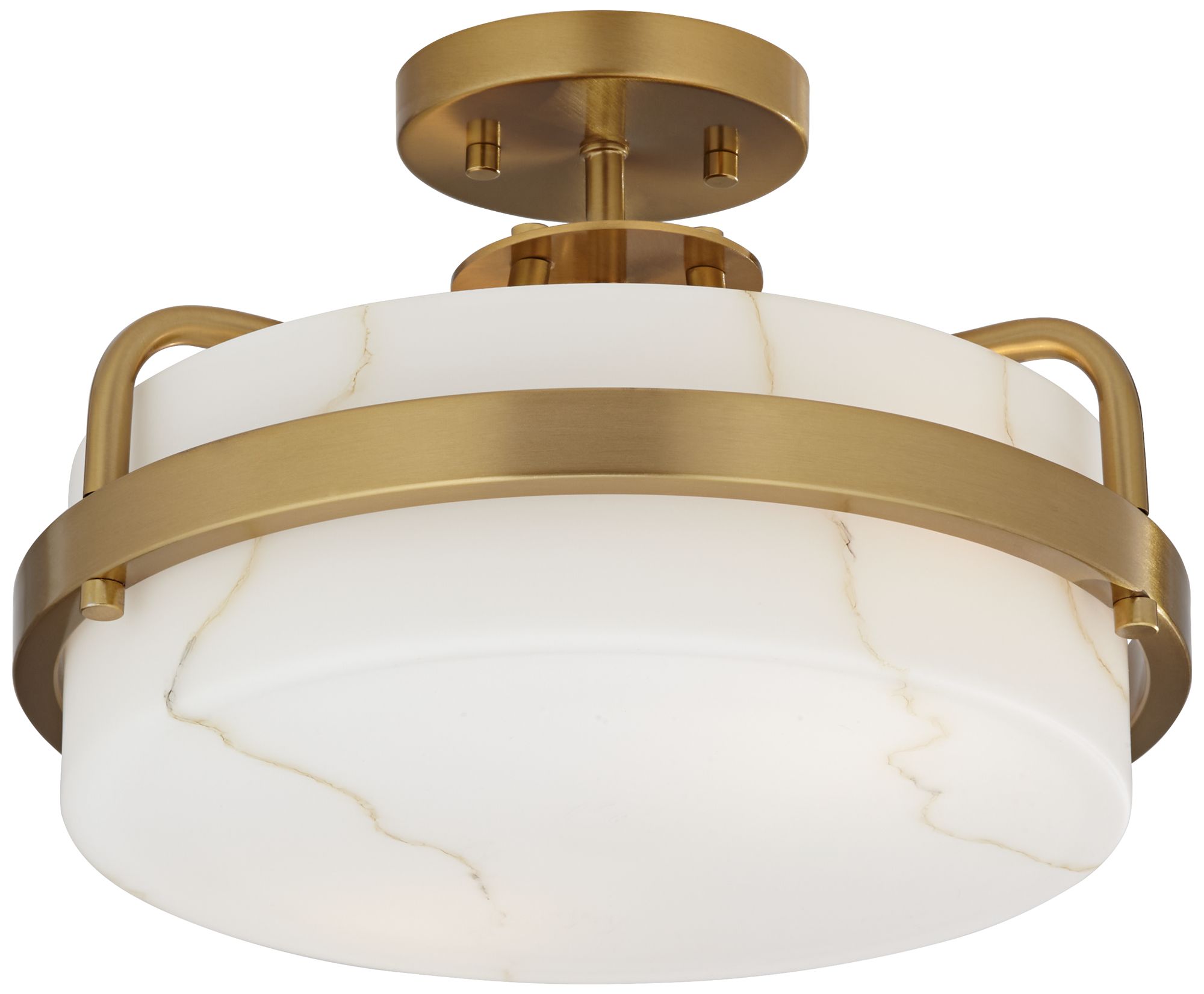 Image 5 Possini Euro Bregman 13"W Brass Ceiling Light w/ Stone Glass more views