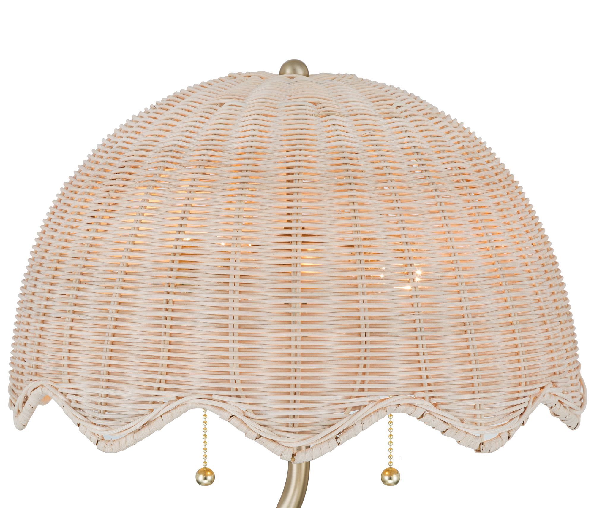 Image 3 Possini Euro Brella 24 1/4"H Gold Rattan 2-Light Lamp Set with Dimmer more views
