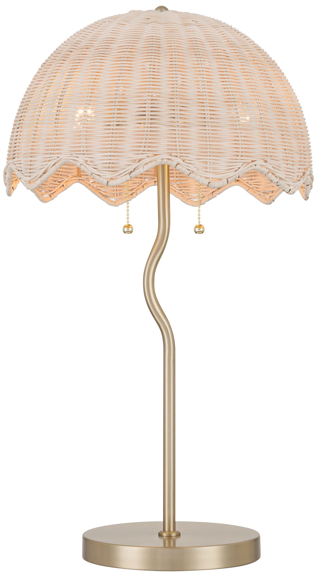 Possini Euro Brella 24 1/4"H Gold Rattan 2-Light Lamp Set with Dimmer