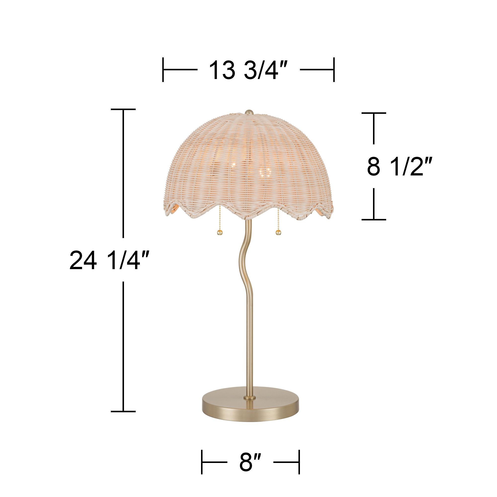 Possini Euro Brella 24 1/4"H Gold Rattan 2-Light Lamp Set with Dimmer