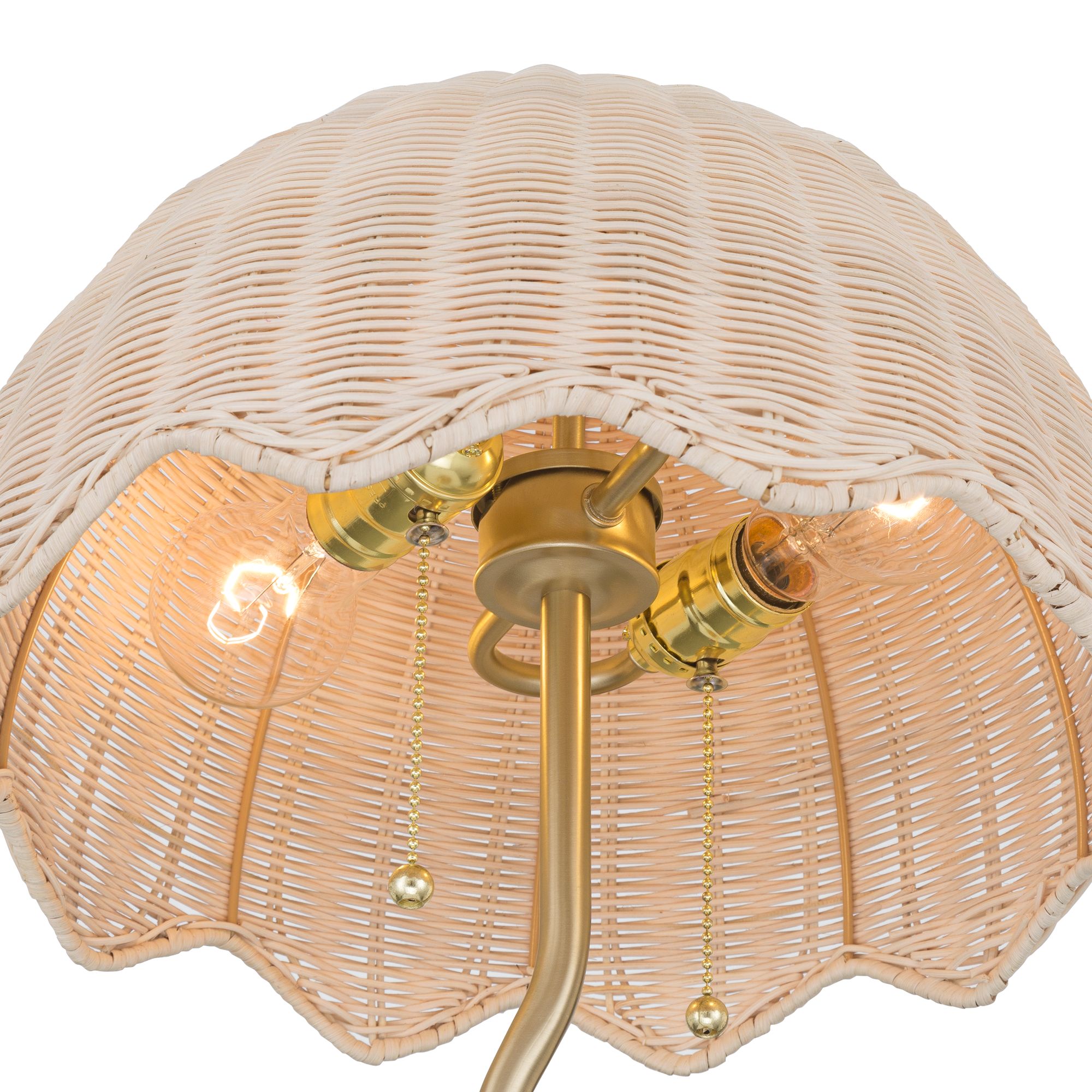 Image 4 Possini Euro Brella 24 1/4"H Soft Gold and Rattan 2-Light Table Lamp more views