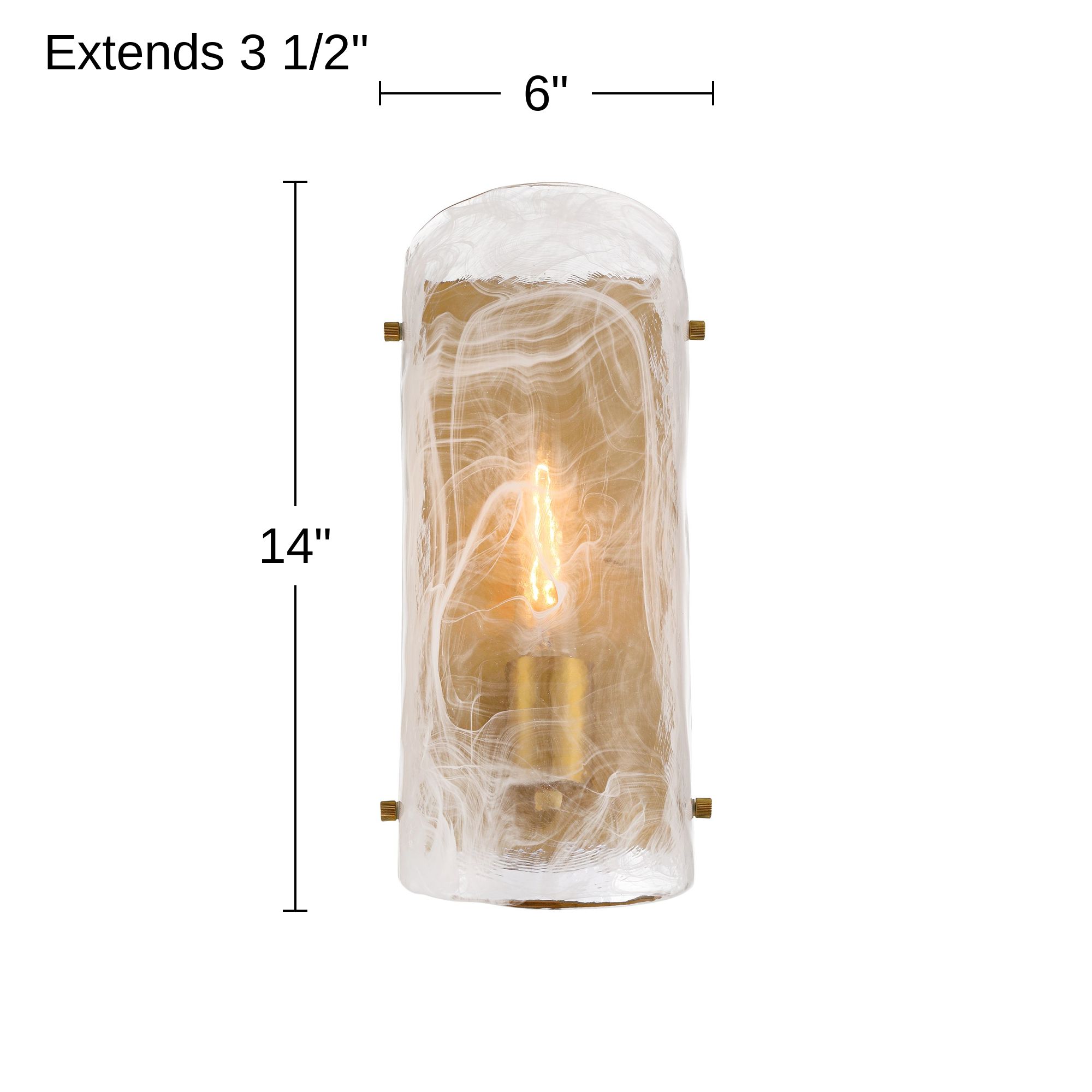 Possini Euro Bremers 14"H Burnished Brass Handmade Glass Wall Sconce