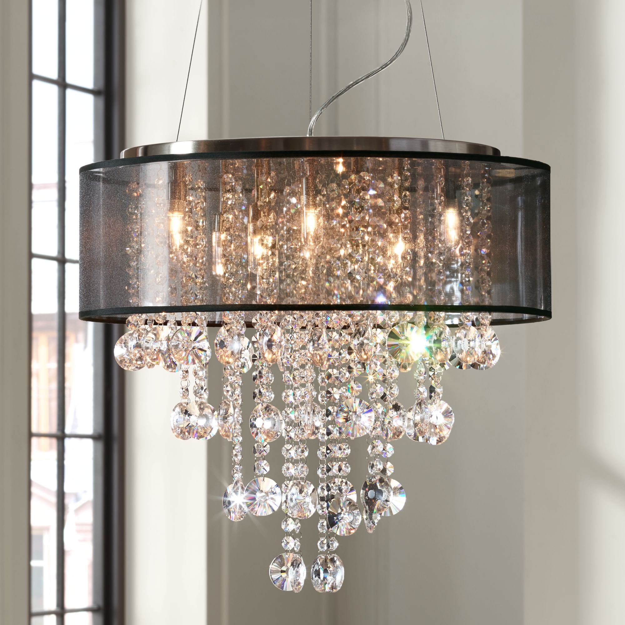 glass crystal pendant light