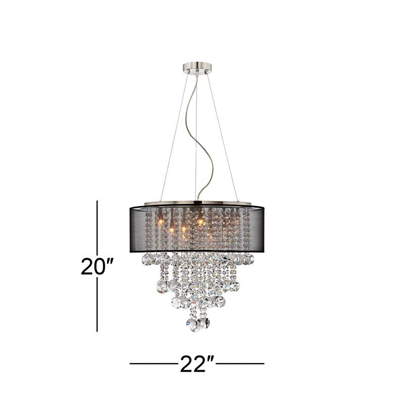 Possini Euro Bretton 22 inch Wide Brushed Nickel Crystal Chandelier more views