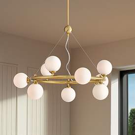 Image2 of Possini Euro Brianna 23" Wide Gold 9-Light Ring Chandelier