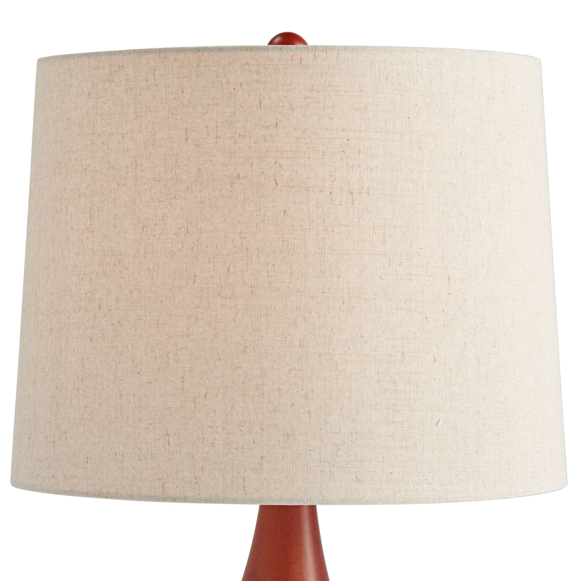 Image 4 Possini Euro Brice 23" Ivory and Wood Mid-Century Ceramic Table Lamp more views