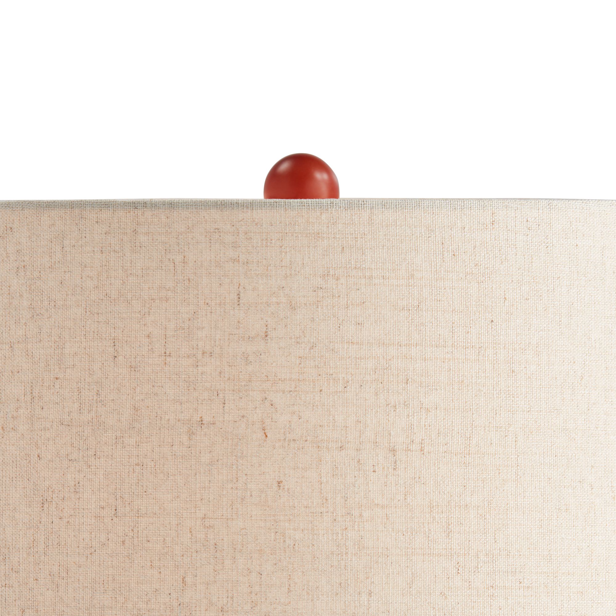 Image 5 Possini Euro Brice 23" Ivory and Wood Mid-Century Ceramic Table Lamp more views