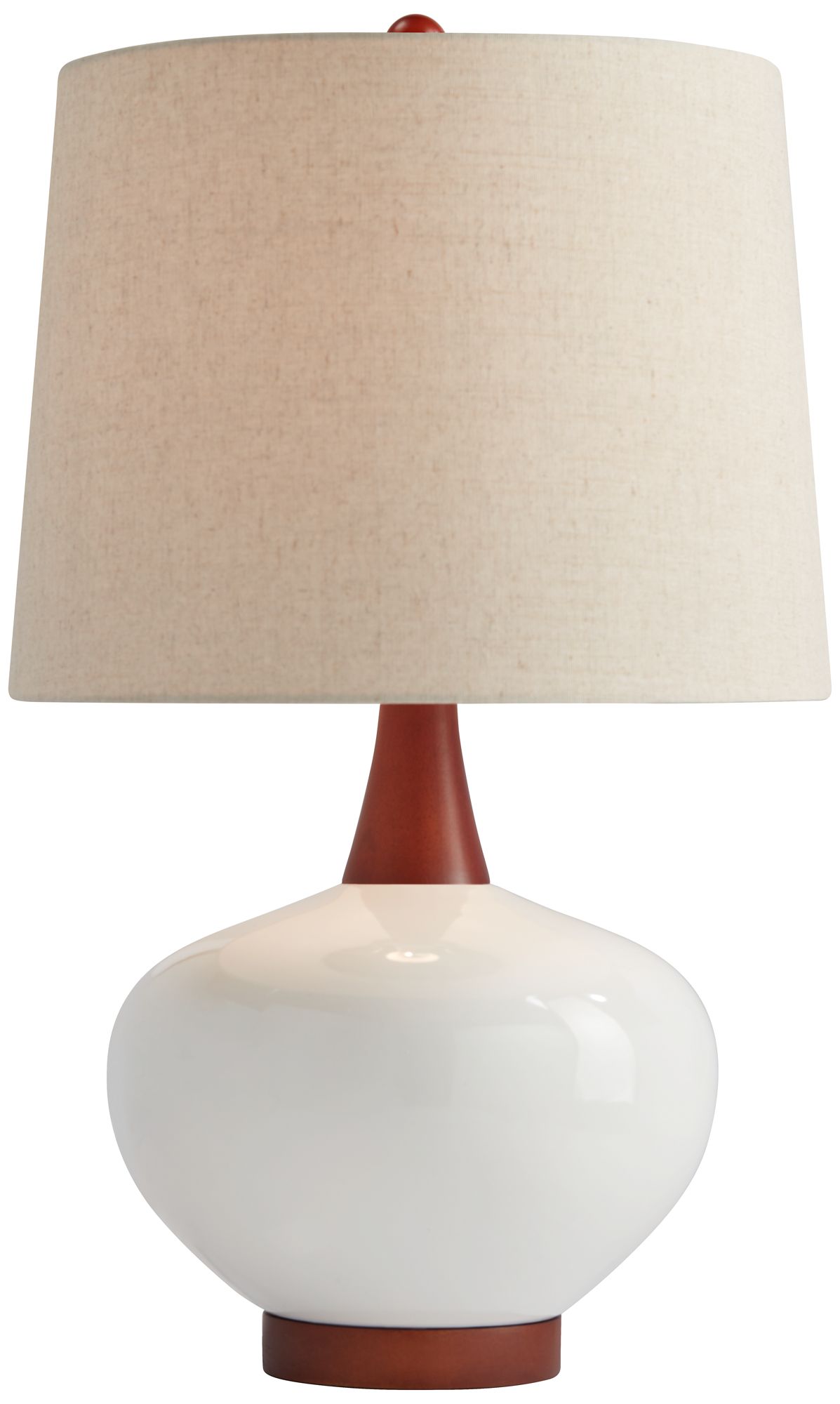 Image 2 Possini Euro Brice 23" Ivory Ceramic Mid-Century Lamp with USB Dimmer