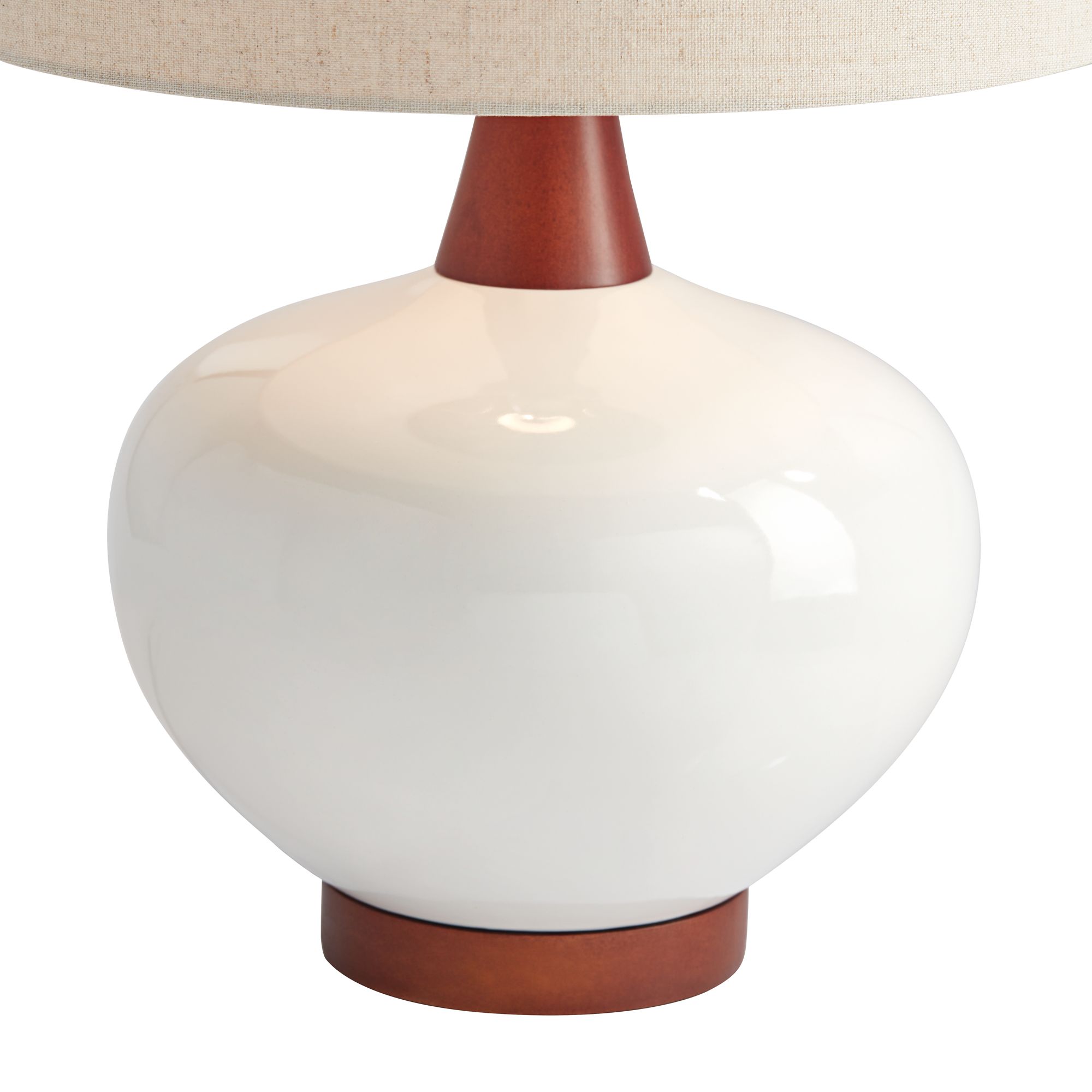 Possini Euro Brice 23" Ivory Ceramic Mid-Century Lamp with USB Dimmer