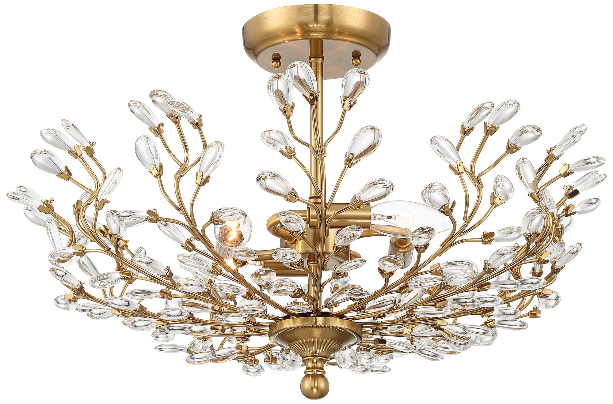 Image 3 Possini Euro Brielle 18 1/2" Brass and Crystal Ceiling Light
