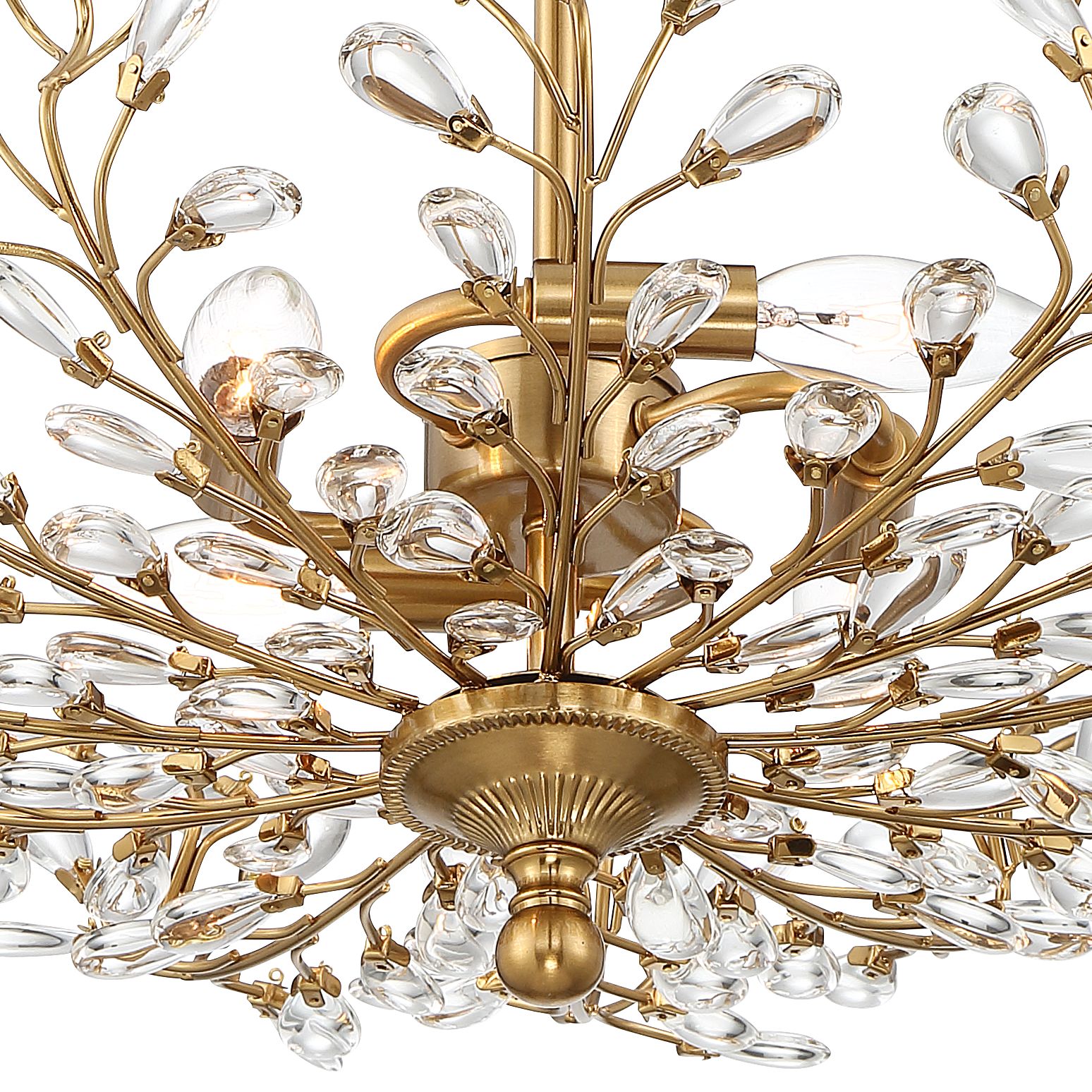 Image 4 Possini Euro Brielle 18 1/2" Brass and Crystal Ceiling Light more views
