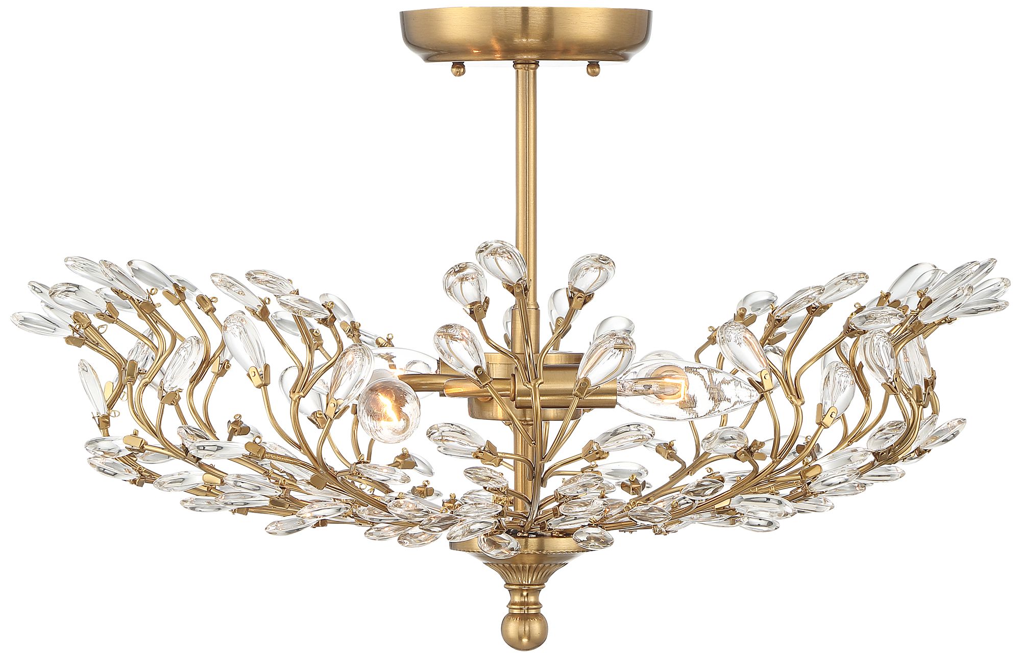 Image 6 Possini Euro Brielle 18 1/2" Brass and Crystal Ceiling Light more views
