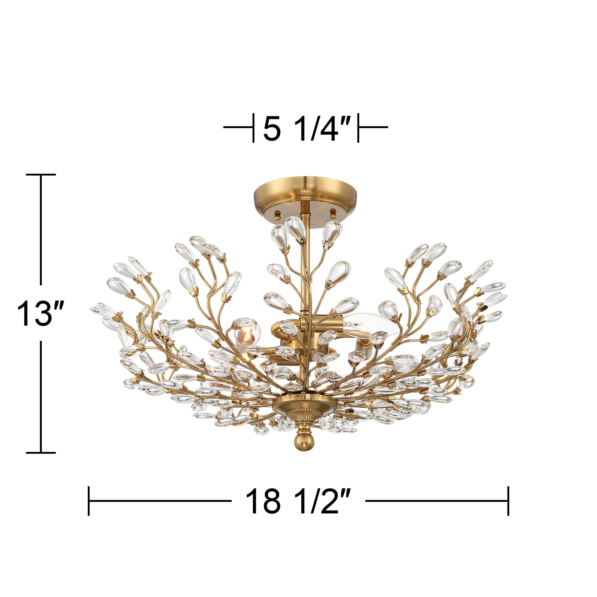 Watch A Video About the Brielle 4 Light Brass Branch and Crystal Ceiling Light