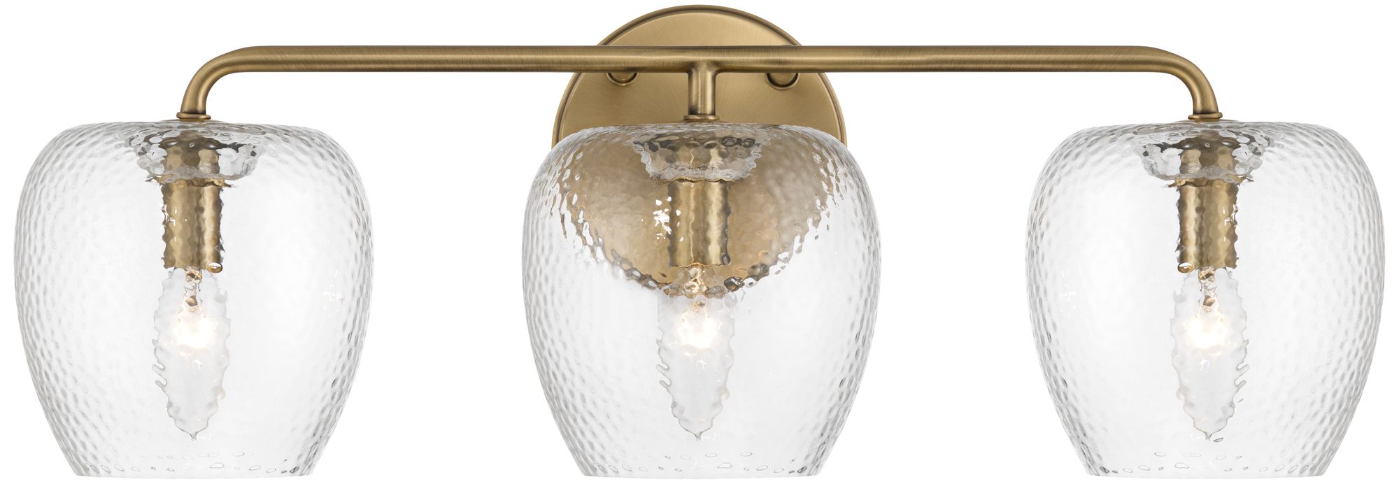 Image 2 Possini Euro Brielle 22 3/4" Wide Aged Brass Glass 3-Light Bath Light