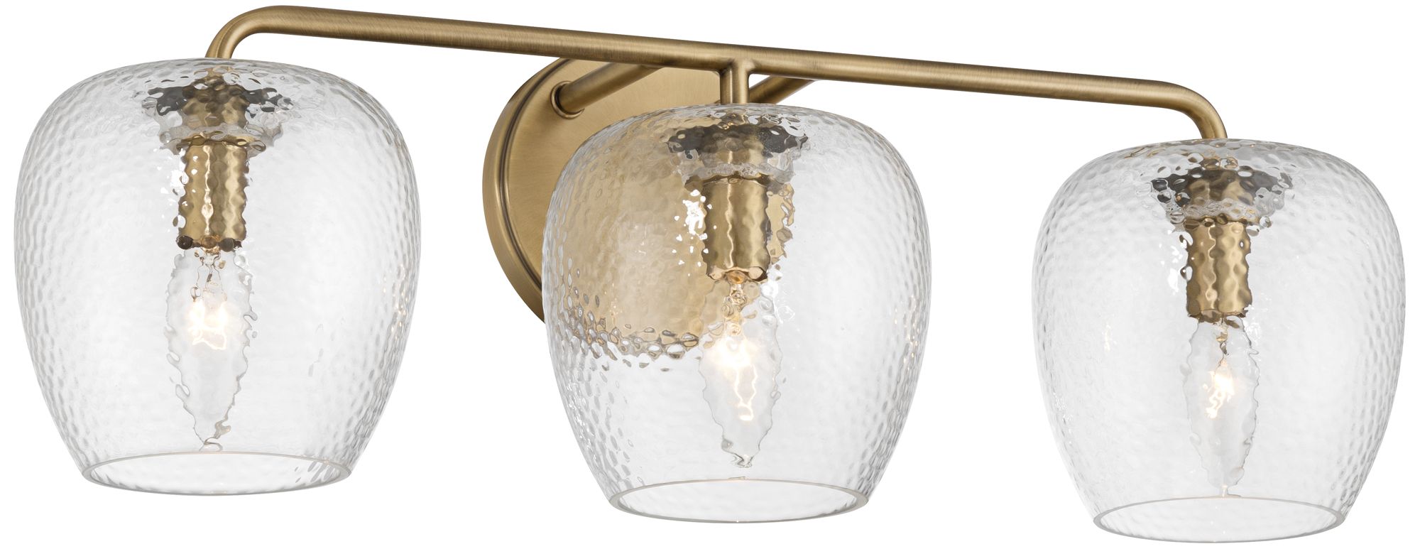 Image 5 Possini Euro Brielle 22 3/4" Wide Aged Brass Glass 3-Light Bath Light more views