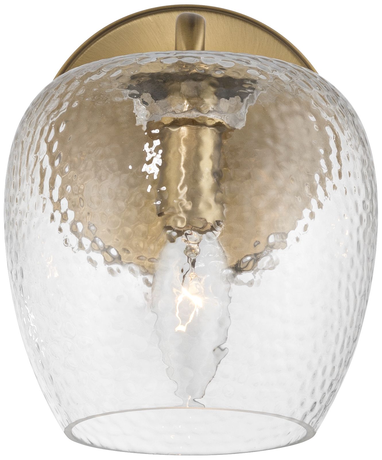 Image 5 Possini Euro Brielle 8" High Aged Brass Hammered Glass Wall Sconce more views