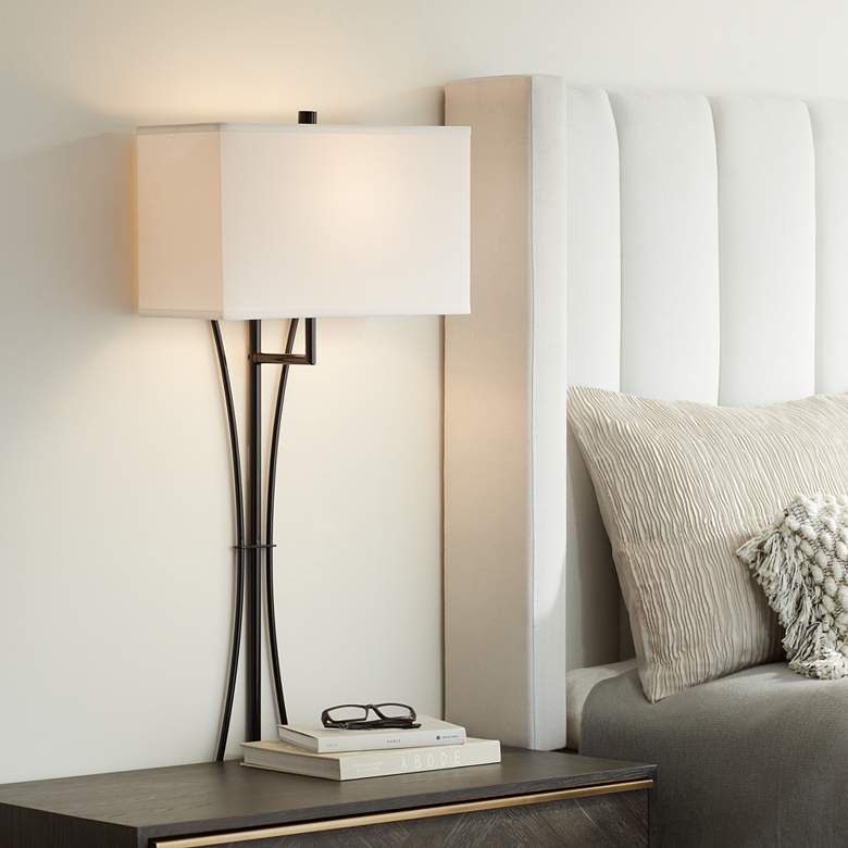 Image 2 Possini Euro Brindle 38" High Black Metal Plug-In Wall Lamp