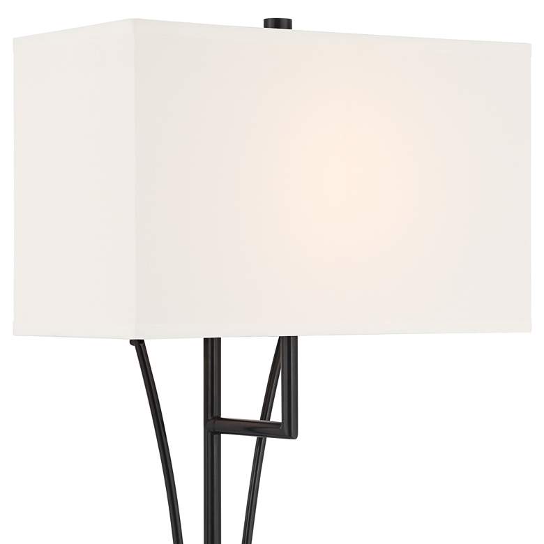 Image 4 Possini Euro Brindle 38" High Black Metal Plug-In Wall Lamp more views