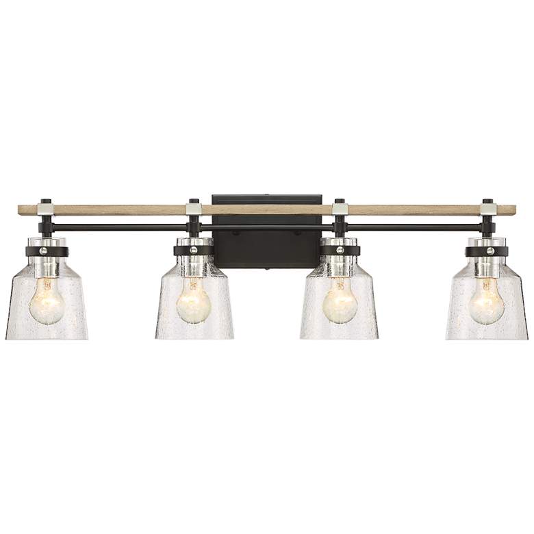 Image 2 Possini Euro Broadway 32" Wide Black and Chrome 4-Light Bath Light