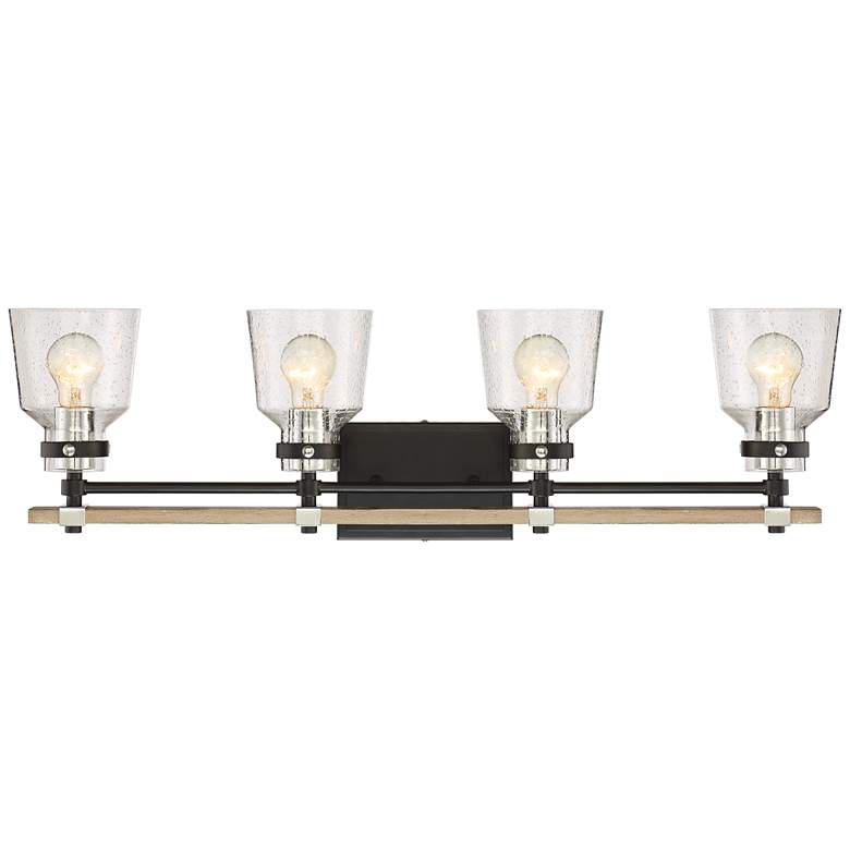 Image 4 Possini Euro Broadway 32" Wide Black and Chrome 4-Light Bath Light more views