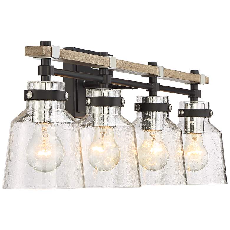 Image 6 Possini Euro Broadway 32" Wide Black and Chrome 4-Light Bath Light more views