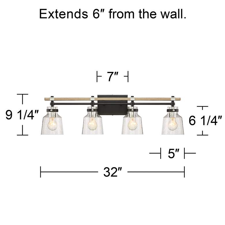 Image 7 Possini Euro Broadway 32 inch Wide Black and Chrome 4-Light Bath Light more views