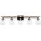 Possini Euro Broadway 41" Wide Black and Chrome 5-Light Bath Light