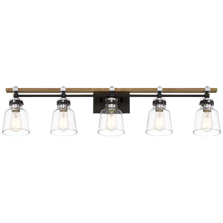 Image 5 Possini Euro Broadway 41" Wide Black and Chrome 5-Light Bath Light more views