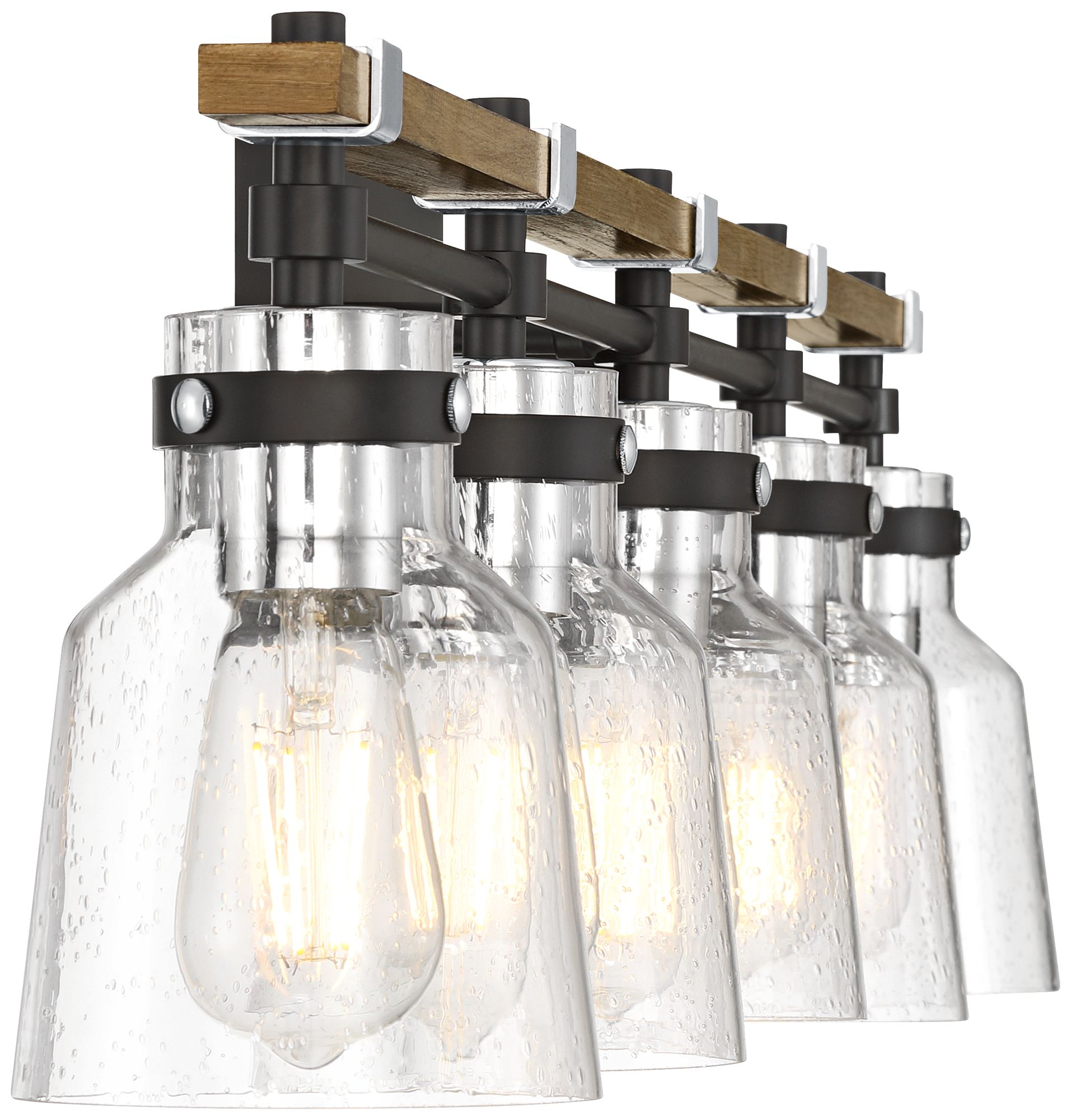 Possini Euro Broadway 41" Wide Black and Chrome 5-Light Bath Light