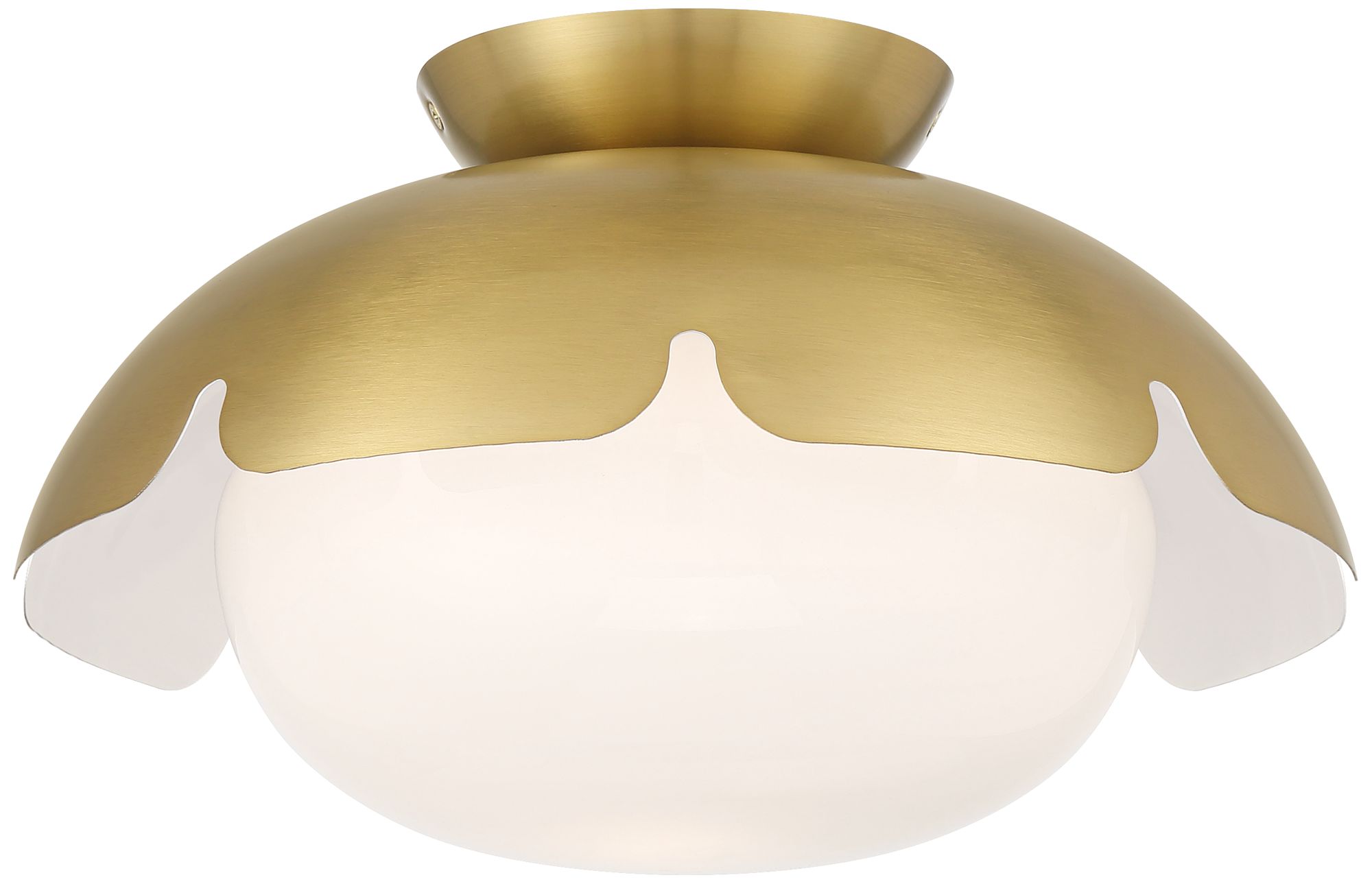 Thumbnail2 of Possini Euro Brock 12" Wide Antique Brass Ceiling Light