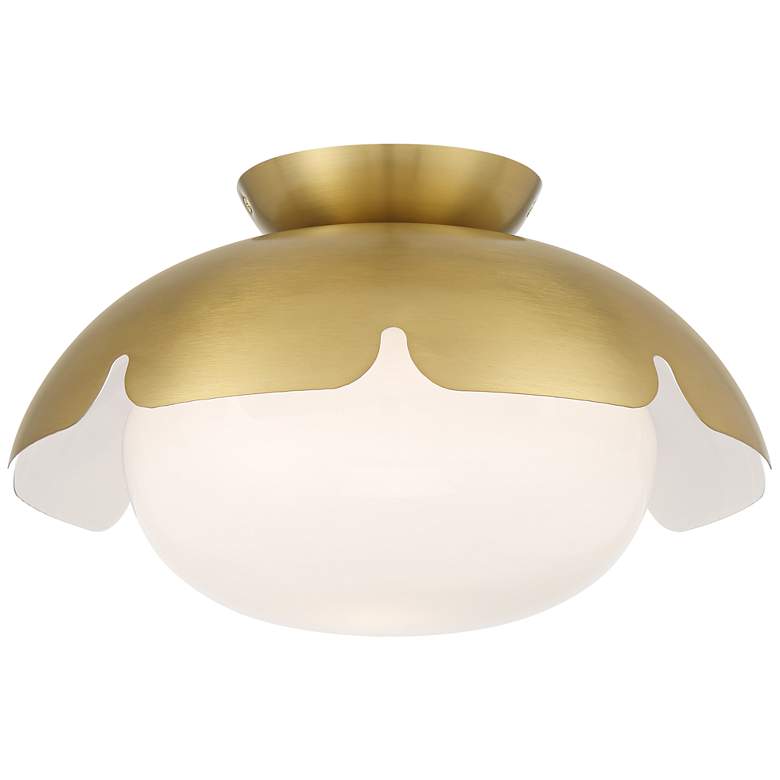 Image 2 Possini Euro Brock 12" Wide Antique Brass Ceiling Light