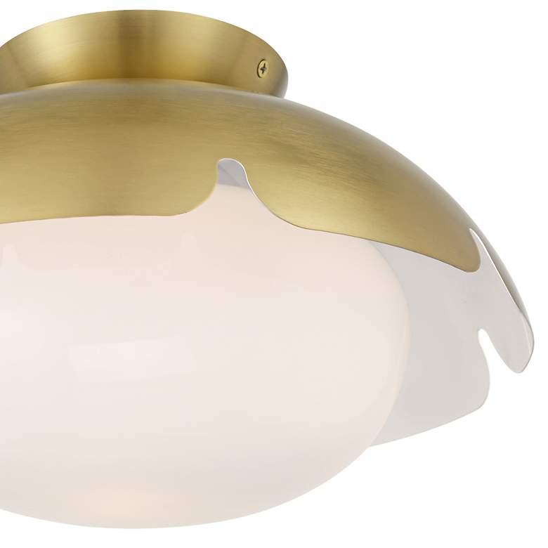 Image 4 Possini Euro Brock 12" Wide Antique Brass Ceiling Light more views